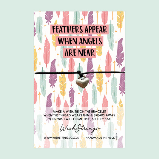 Feathers Appear, Angels - WishStrings Wish Bracelet - WS344♥