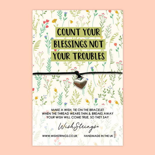 COUNT YOUR BLESSINGS - WishStrings Wish Bracelet - WS350♥
