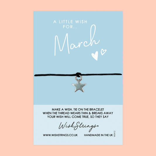 March, Birth Month - WishStrings Wish Bracelet - WS412★