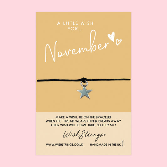 November, Birth Month - WishStrings Wish Bracelet - WS420★