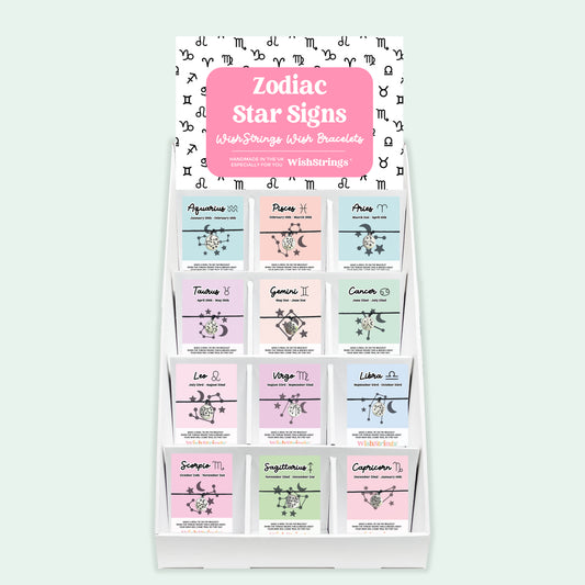 Zodiac Star Signs WishStrings - Pre-filled Counter Display Stand