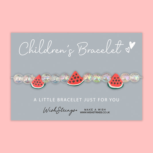 Watermelon Charms - Children's Beaded Bracelet (CB009)