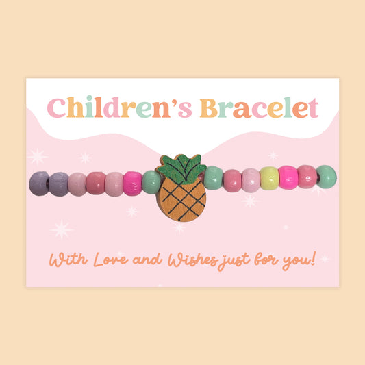 Pineapple - Children's Beaded Bracelet (CB038)