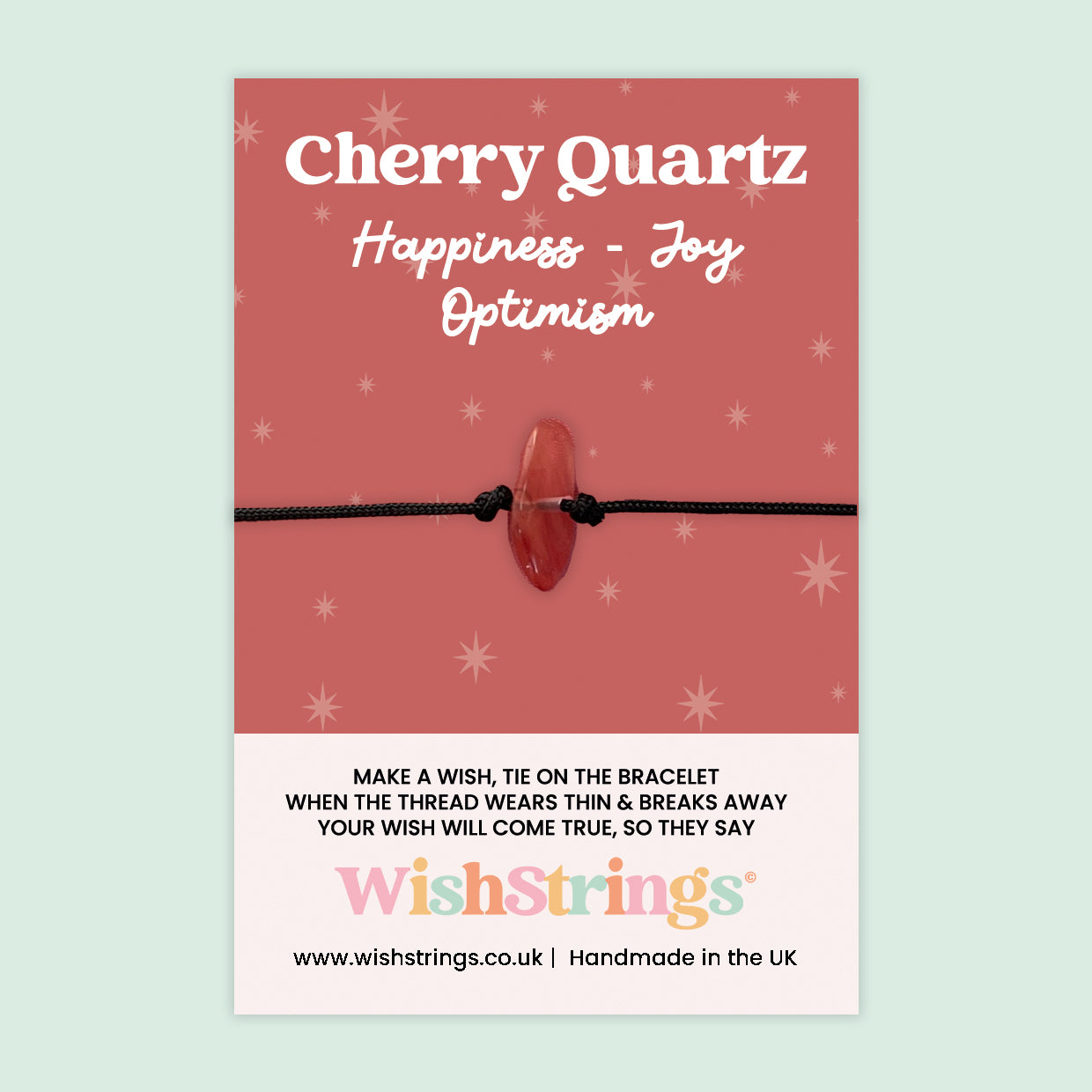 Cherry Quartz - Gemstone Chip WishStrings Wish Bracelet - GS068