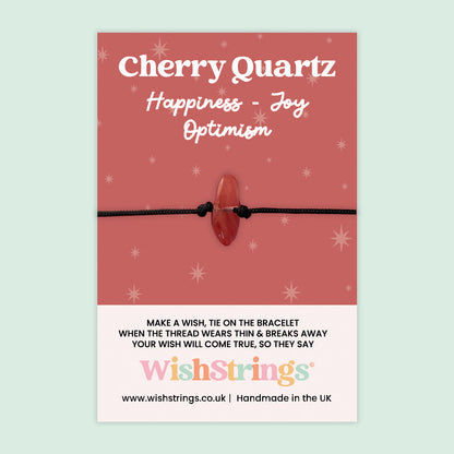 Cherry Quartz - Gemstone Chip WishStrings Wish Bracelet - GS068