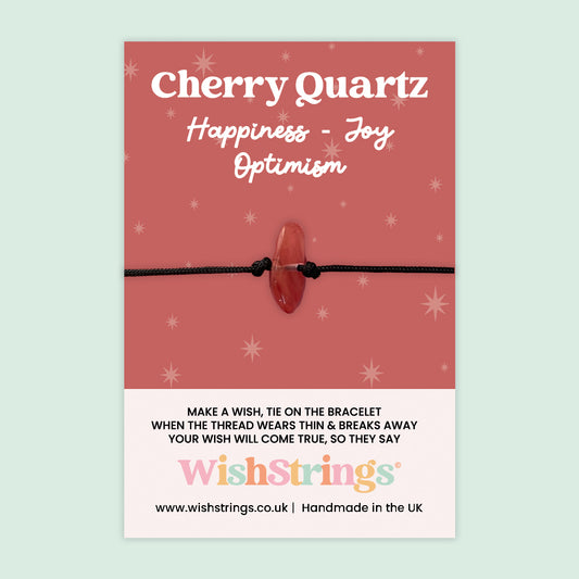 Cherry Quartz - Gemstone Chip WishStrings Wish Bracelet - GS068