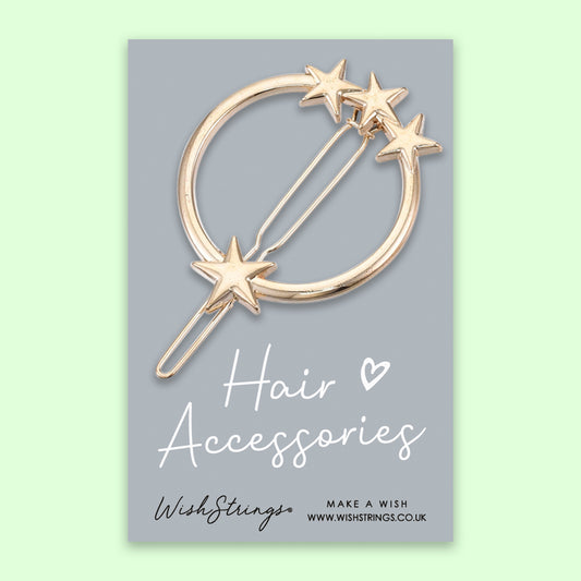 CIRCLE STARS SHAPE, METAL HAIR CLIP - HA008