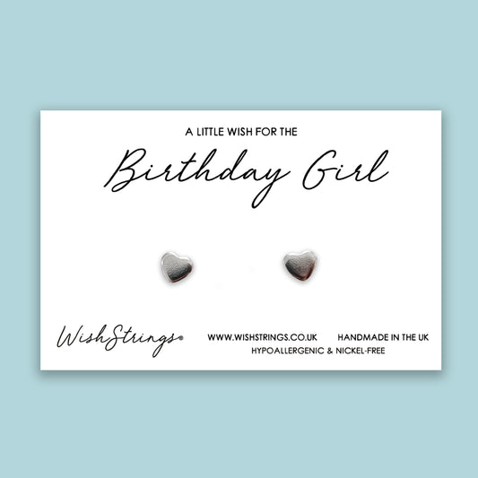 BIRTHDAY GIRL - Heart Stud Earrings | J012