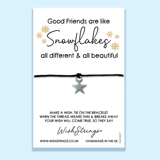 GOOD FRIENDS SNOWFLAKES - WishStrings Wish Bracelet - XMAS027