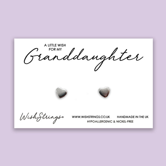 GRANDDAUGHTER - Heart Stud Earrings | J011