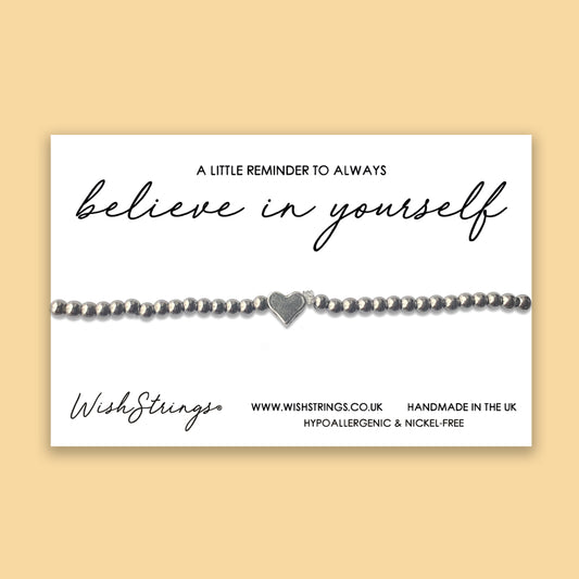 BELIEVE IN YOURSELF - Heart Beaded Bracelet - J009