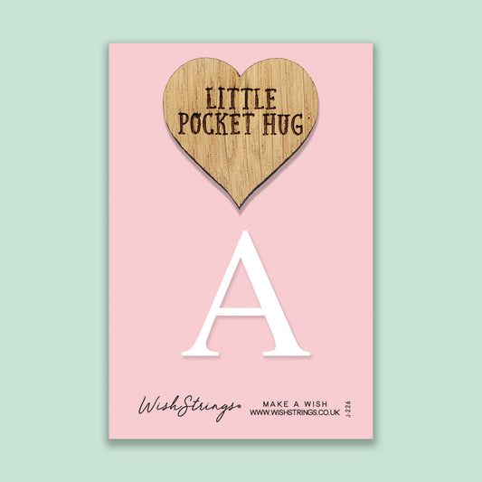 Letter A - Oak Pocket Hug Token | J226