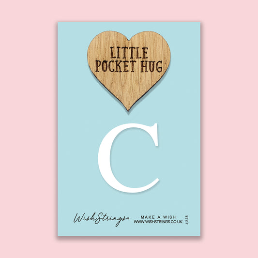 Letter C - Oak Pocket Hug Token | J228