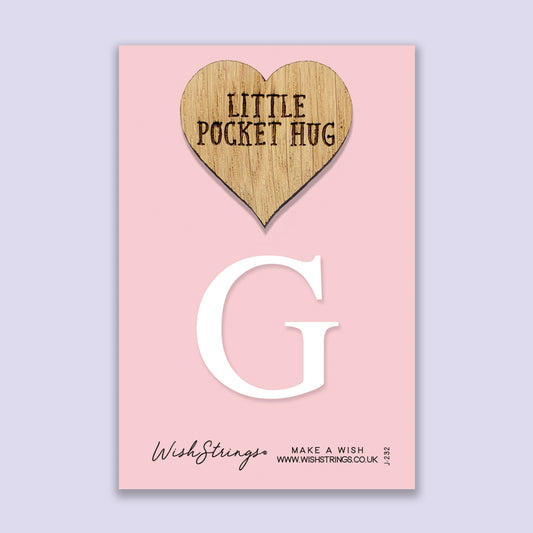 Letter G - Oak Pocket Hug Token | J232