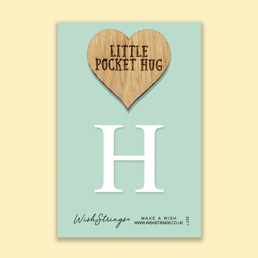 Letter H - Oak Pocket Hug Token | J233