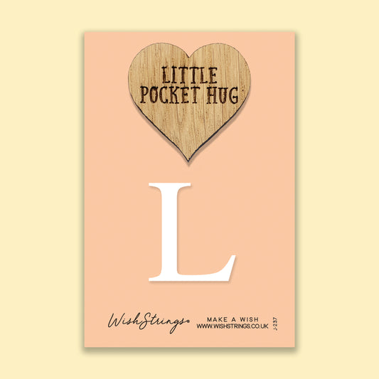 Letter L - Oak Pocket Hug Token | J237