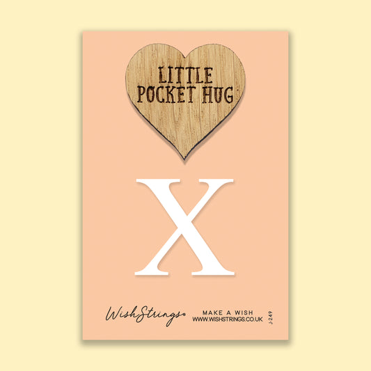 Letter X - Oak Pocket Hug Token | J249