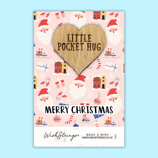 CHRISTMAS SANTA PATTERN - Oak Pocket Hug Token (J312)