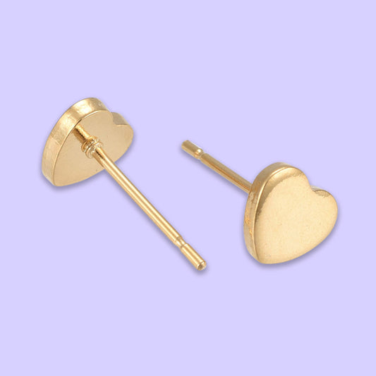 Gold Heart - Stud Earrings (E009)