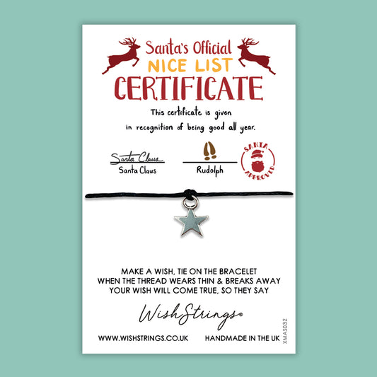 SANTA CERTIFICATE - WishStrings Wish Bracelet - XMAS032