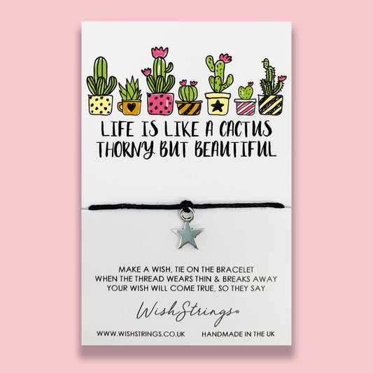 SALE - Life is like a Cactus - WishStrings Wish Bracelet - S083