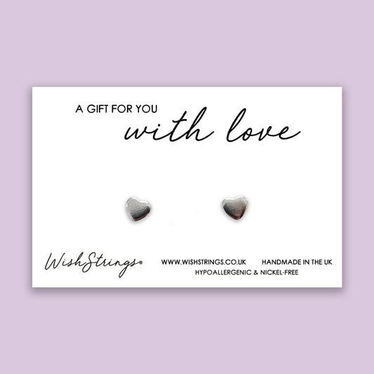 GIFT FOR YOU WITH LOVE - Heart Stud Earrings | J003