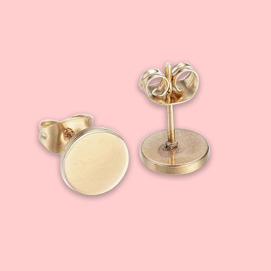 Gold Circle - Stud Earrings (E008)