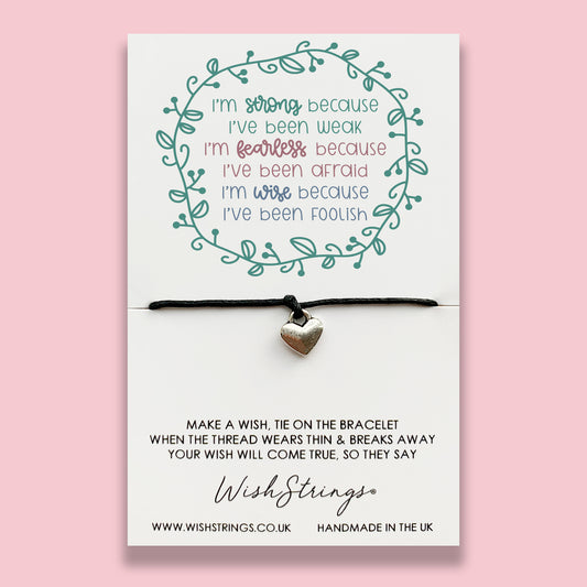 SALE - I'M STRONG BECAUSE - WishStrings Wish Bracelet - S037♥
