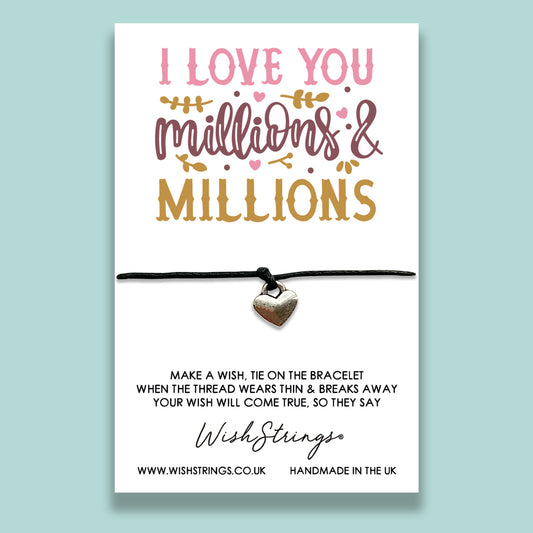 SALE - LOVE YOU MILLIONS - WishStrings Wish Bracelet - S038♥